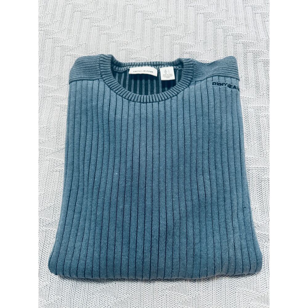 DKNY Jeans blue contrast ribbed sweater size L